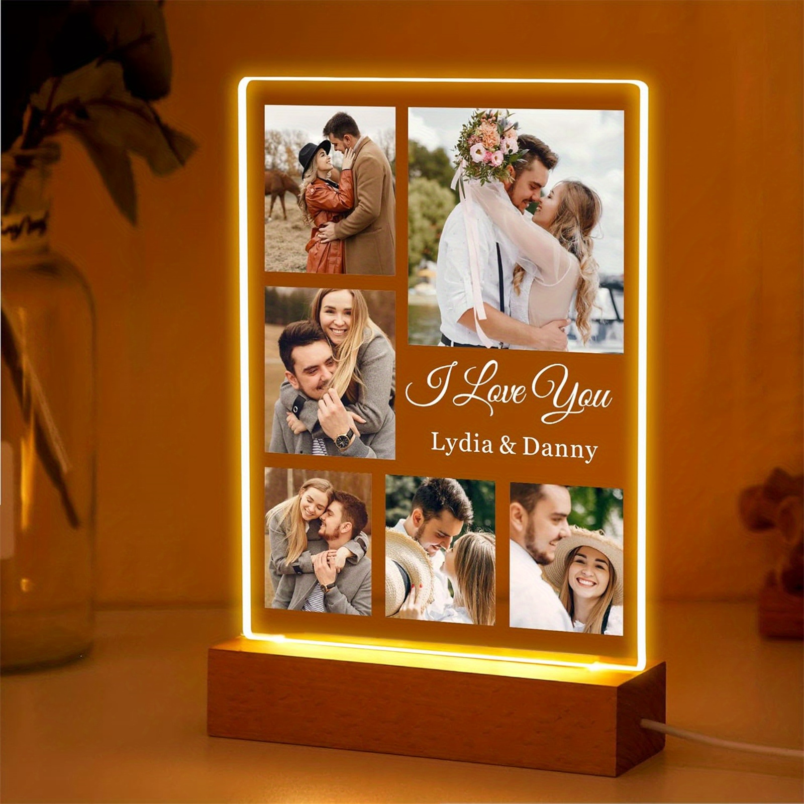 TEMU 1pc Personalized Valentines Day Gifts For Him Her, Custom Photo Night Lights Picture Frame, Personalized Birthday Christmas Valentines Day Gifts