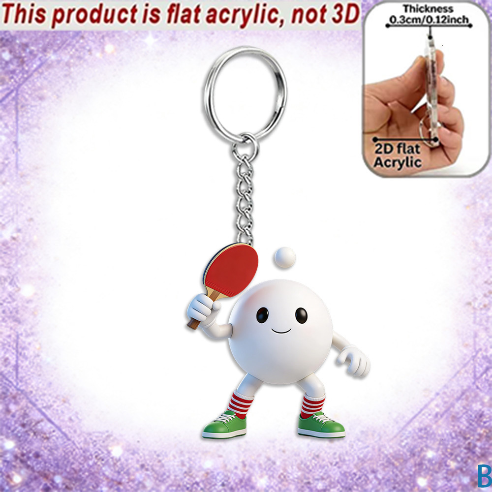 TEMU [2d Flat] [2d Flat] 1pc 2d Flat, Designed Bright Acrylic Keychain, Suitable For Car Keys, Keys, Holiday Gifts, Decorations, Unisex, Perfect Gift