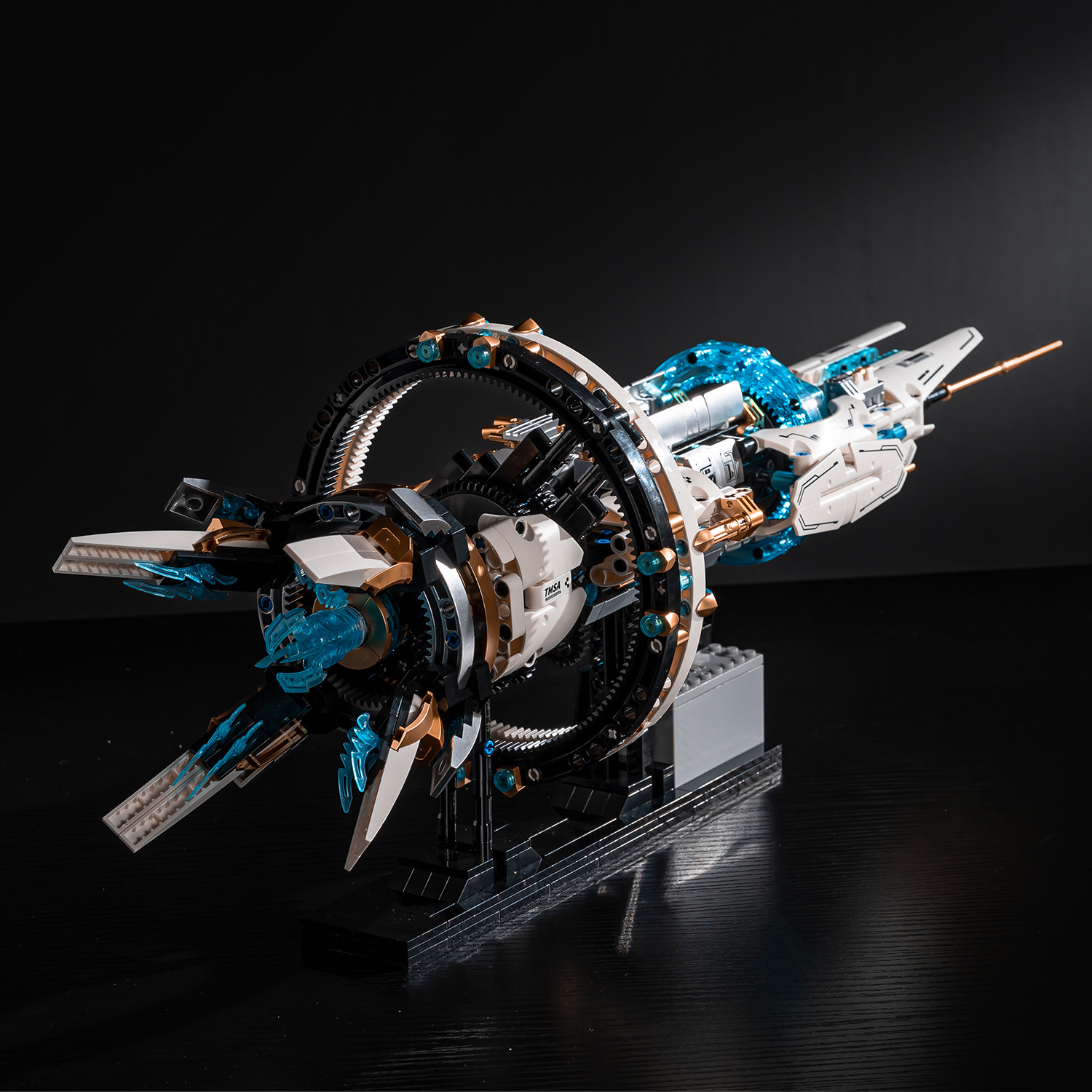 TEMU [ Expédition sous 24 heures ] 1144 pièces de blocs de construction de science-fiction Vaisseau interstellaire à moteur à anneaux géants, Kit