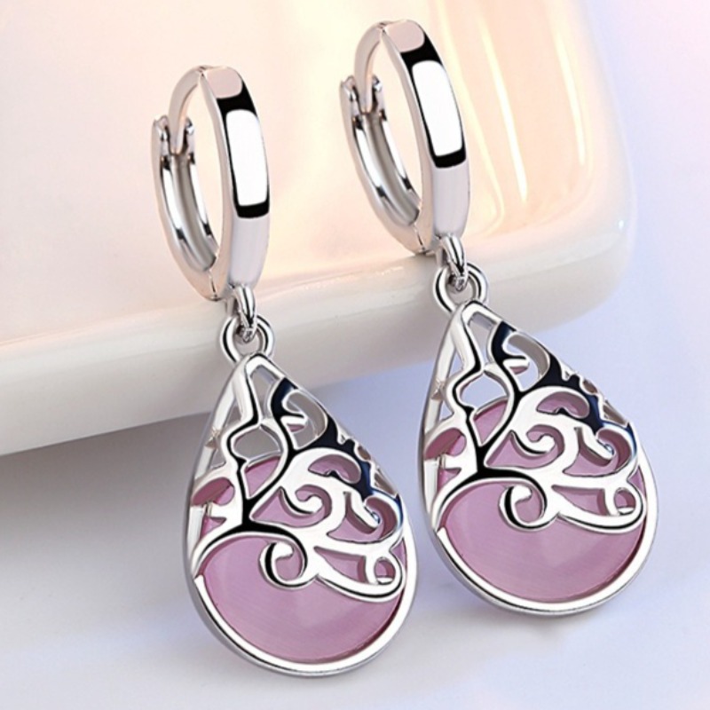 Image of Classic Inlaid Dangle Earrings For Women, Perfect For Banquets, Parties, Vacations, And Everyday Wear - Easy Jewelry Gifts