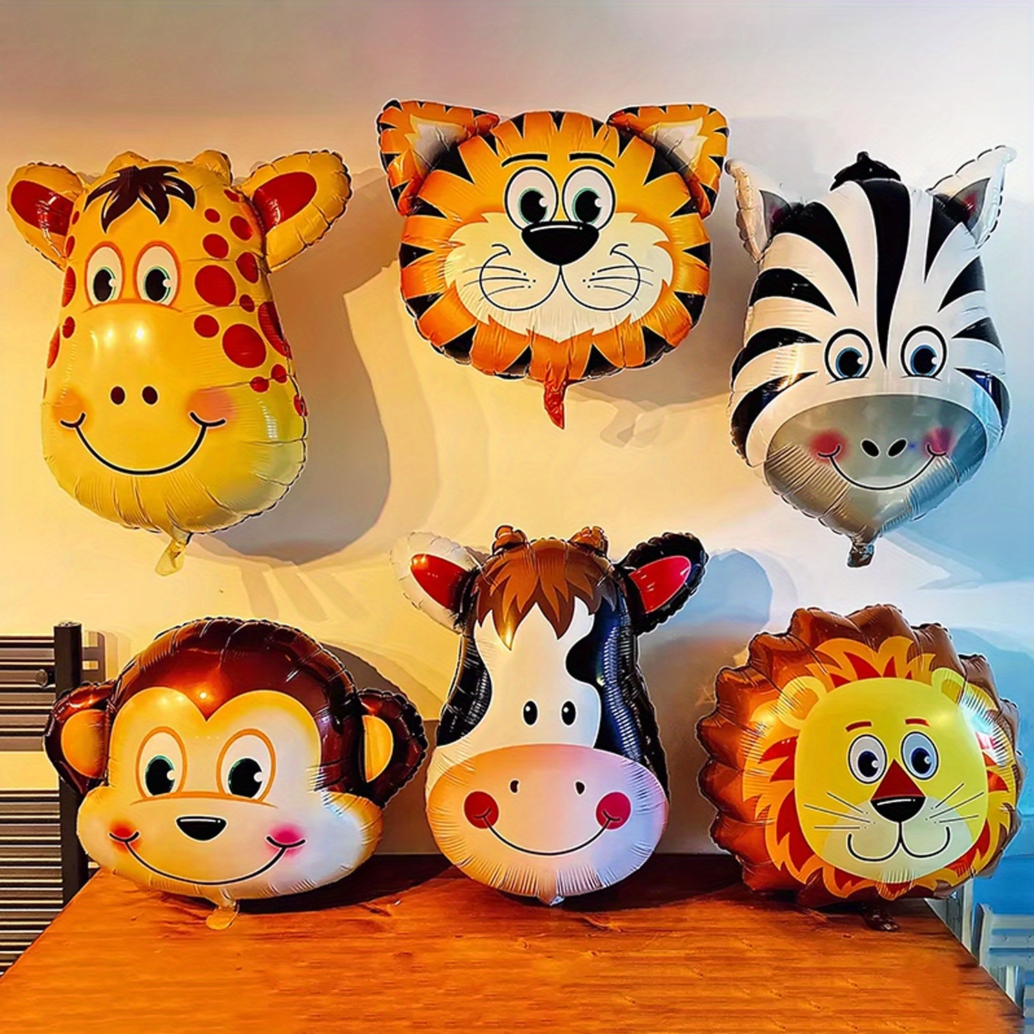 Giraffe Folie Ballon Nummer 1, Dierlijke 1e Verjaardag Ballon Decoratie, Dierfeest Nummer Ballon, Giraffe Decoraties