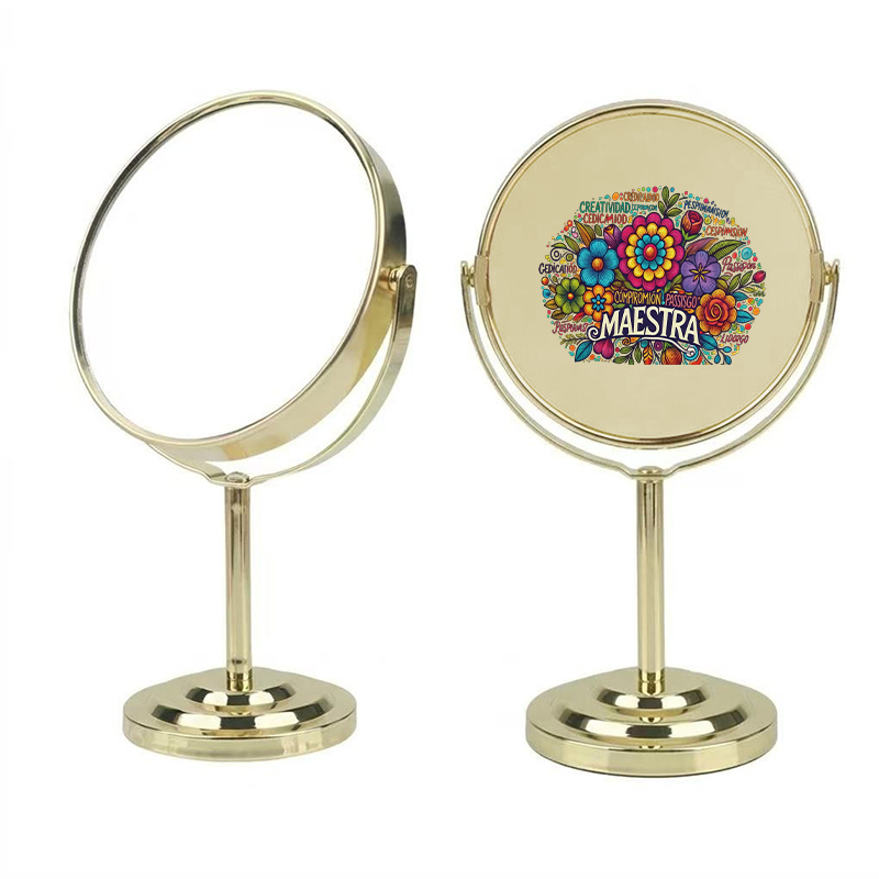 360° Rotating Desktop Vanity Mirror with Polished Base