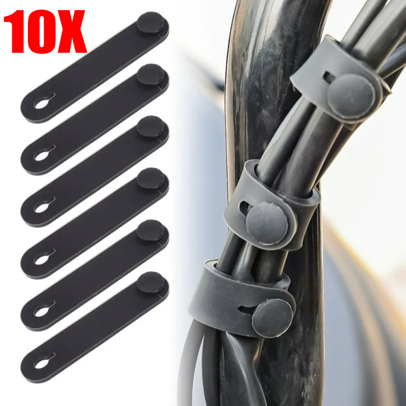 E-shop 10 Stück Motorrad Gummibänder für Rahmen, Verkabelungszubehör, Stromkabelbinder, Kupplungs- und Bremsseil Befestigungen Elastische Klemmbänder