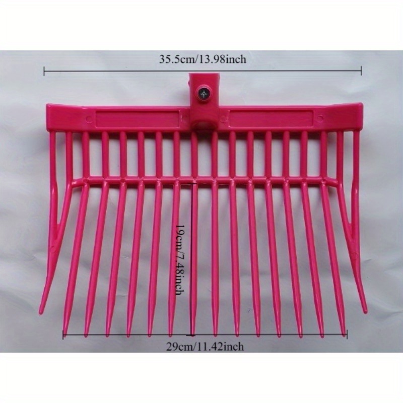 TEMU 16-tooth Abs Plastic Stable Fork, Thickened And Durable Hay Fork, Lightweight And Rust-resistant Stable Cleaning Tool, Efficient Feed Fork,