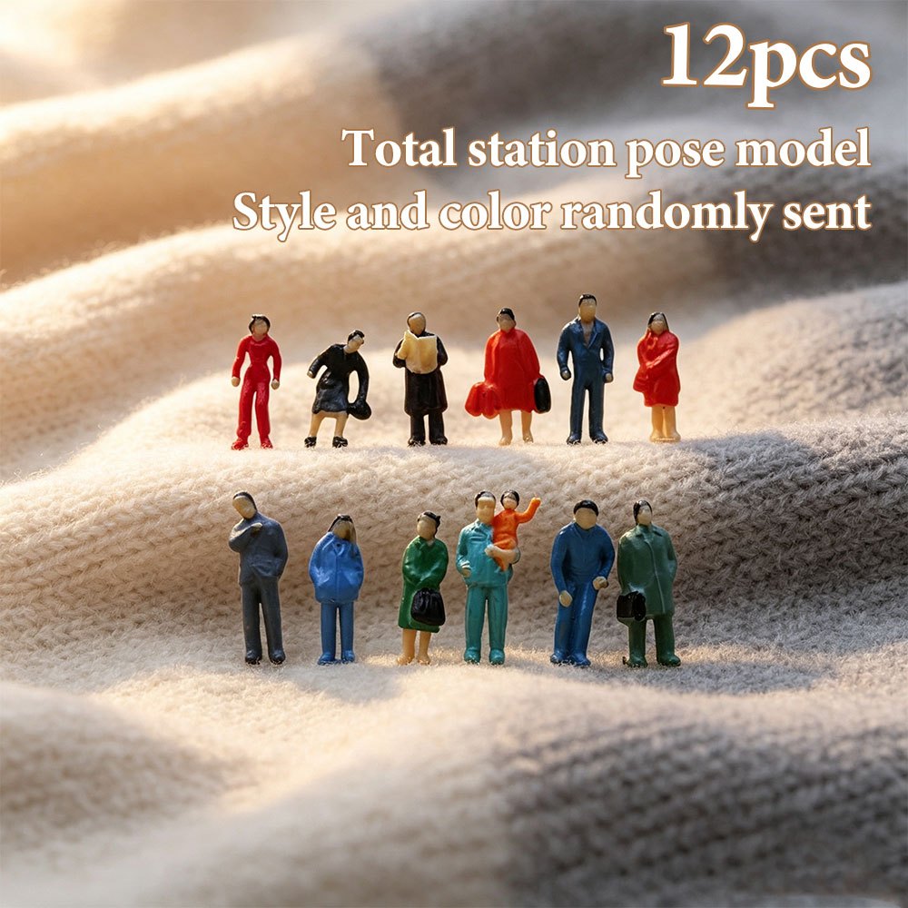 TEMU 12 pièces Modèle Station Complète à l'Échelle 1:87, Convient pour l'Association avec Micro Paysage , Ornements de Paysage à Soi-, Décoration de