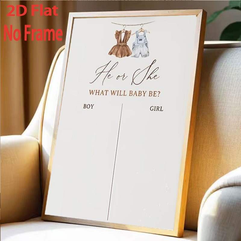 TEMU Affiche 2D plate, 1 pièce, du sexe de bébé style bohème - Toile murale cadre, convient pour jeu d'annonce du sexe avec ou de prédiction,