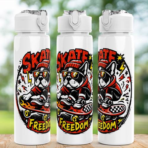 item picture 1pc plastic water bottle skateboard trend figure themed printing safe to drink durable portable leakproof 25oz 750ml suitable for office gift for easter spring graduation season