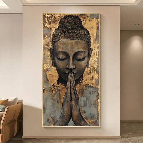 1pc frameless modern abstract meditating canvas wall art 27 56x55 12 inch artistic rendering print for living room bedroom decor minimalist home decor home decor contemporary decor neutral tone artwork 2d flat