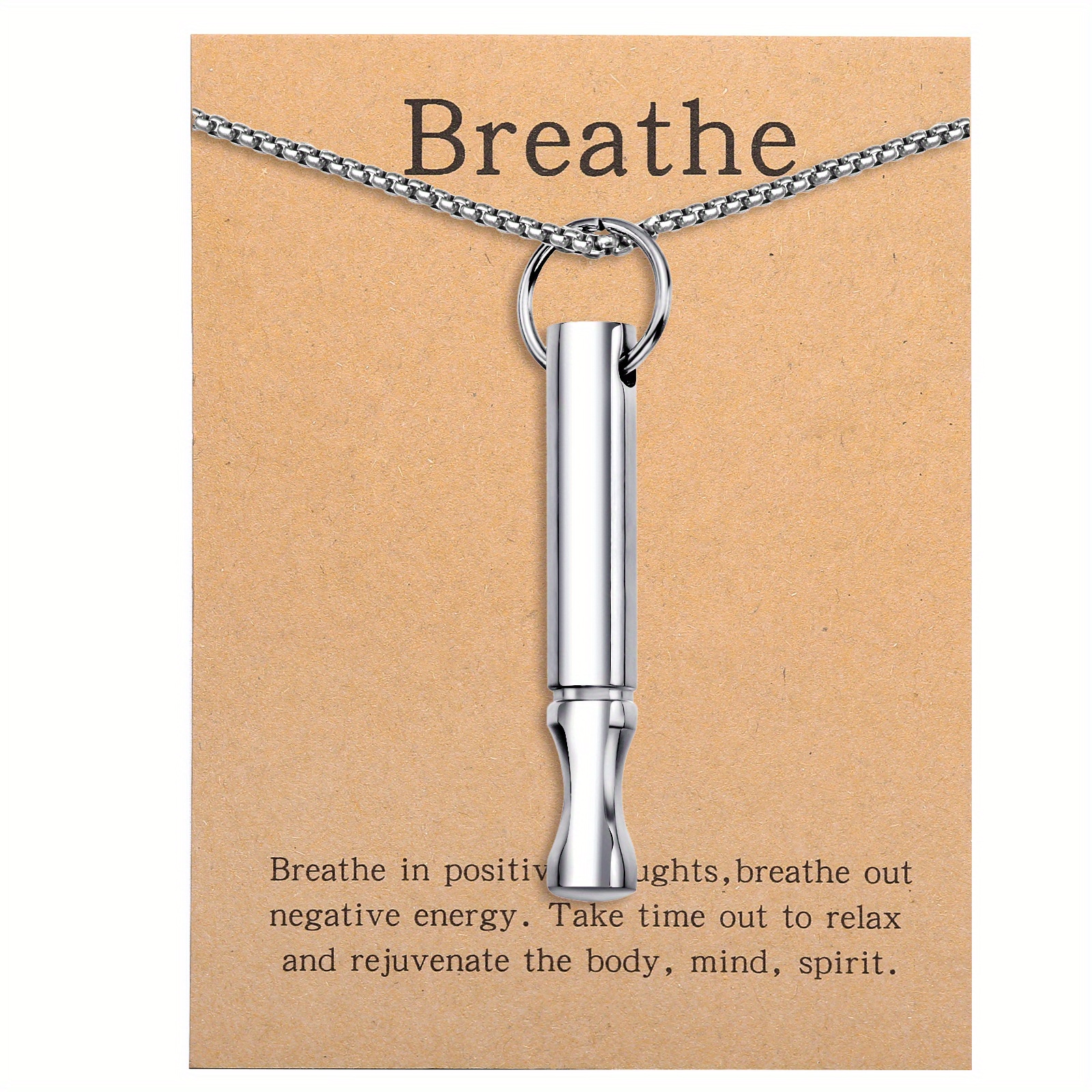 titanium steel meditation breathing necklace used to relieve anxiety   stress mindfulness breathing necklace suitable for womens mens breathing necklace tools relieve anxiety and stress meditation tools details 16