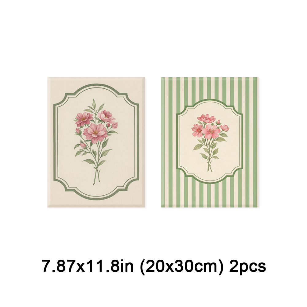 TEMU 2d Flat, 2d Flat, Set Of 2 Framed Vintage Floral Wall Art, Stylish Canvas Artwork, Beauty Prints, Gentle Romantic Wall Decor, Contemporary Home
