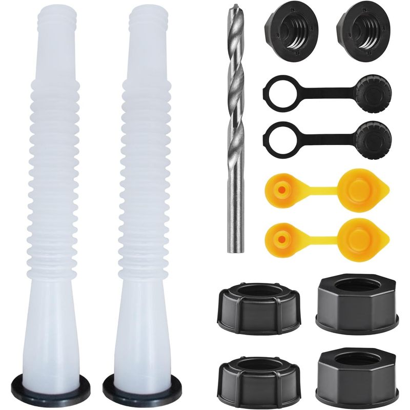 TEMU Gas Can Spout Replacement Kit, Gas Can Nozzle Replacement (2 Kit-white) All Gaskets Are Installed And Receipt. For 1/2/5/10 Gallon Gas Can. Easy