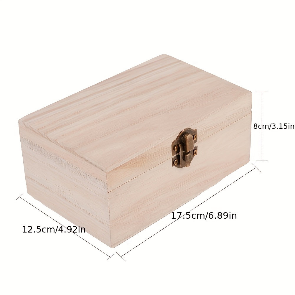 Image of Urtue Solid Wood Storage Box With Lock Multi-functional Rectangular Storage Box Suitable For Souvenirs Wedding Gifts And Christmas Gifts 3 Sizes