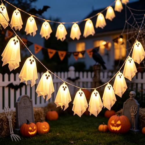 luci decorative da 59 pollici/299,72 cm in tessuto per halloween con 10/20 luci led a luce , alimentate a batteria (batterie non ), adatte per decorazioni da giardino e da esterno per halloween, luci per interni, decorazioni di halloween