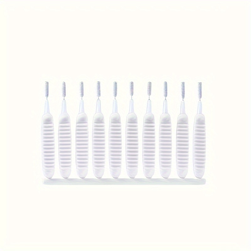 10pcs Multifunctional Shower Head Brush - White Bathroom Maintenance Tool For Nozzle And Crevice Cleaning, Battery-free Plastic Accessory