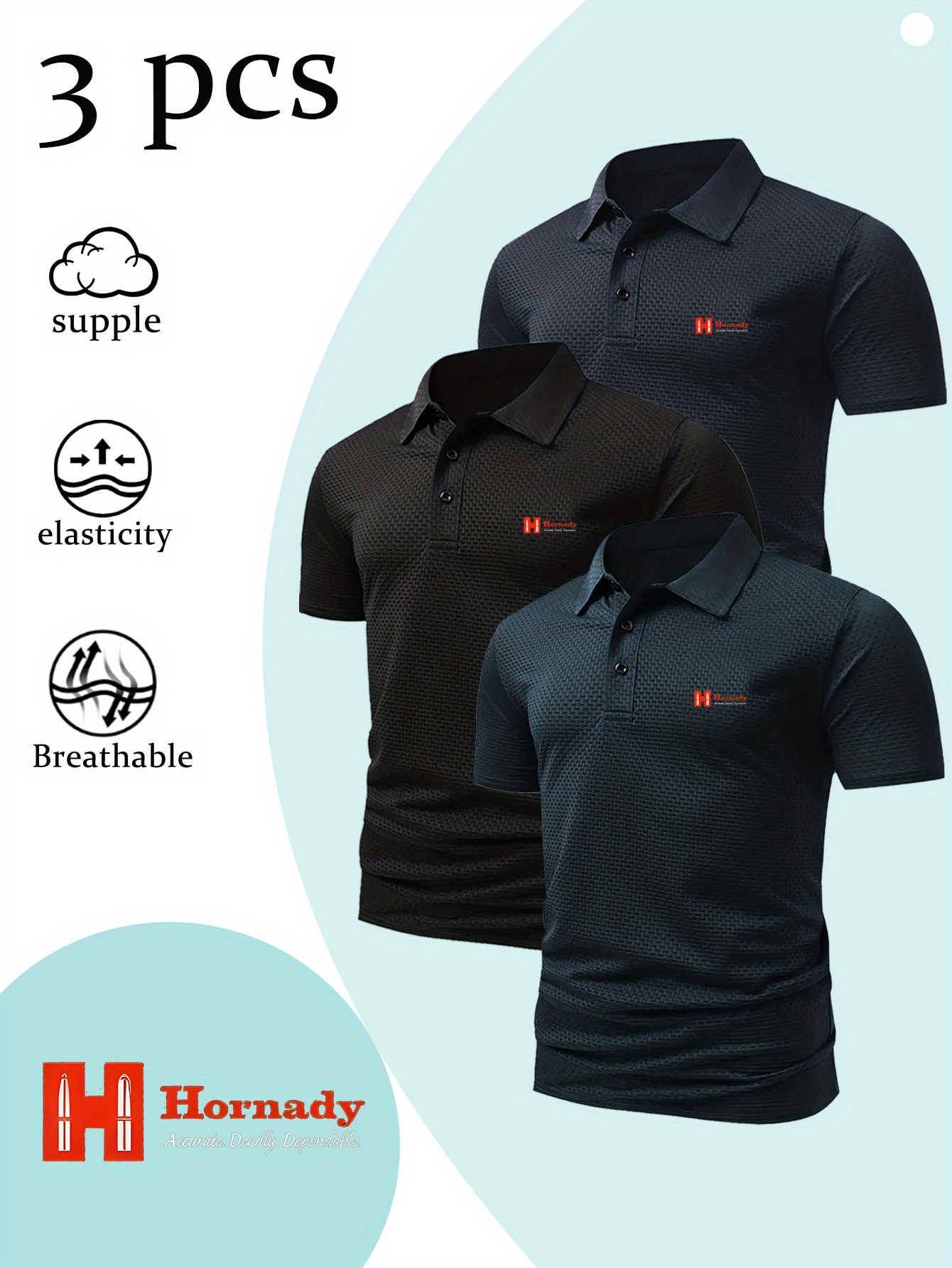 3pcs Men s Summer Shirts, Golf Shirts - Comfortable & Breathable Fabric with   Print Design,   Business Casual Outdoor Sports, Ideal Gift for Men