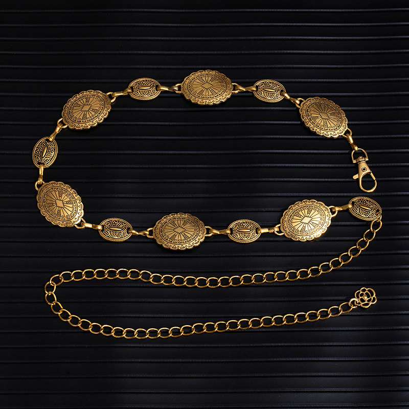 Image of Adjustable Women's Waist Chain, Retro , Daily Outfit Accessory, Party Festival Jewelry, Elegant Precise Accent For Casual Attire And Special Occasions