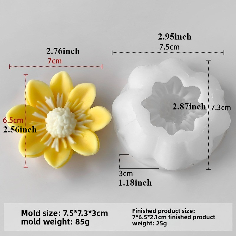 E-shop 3D Lotus Silikonform | Handgefertigte Blumenkerze, Aromatherapie, Gips, Form | Basteln, Zementgusswerkzeuge, Valentinstagsgeschenk, Verschiedene