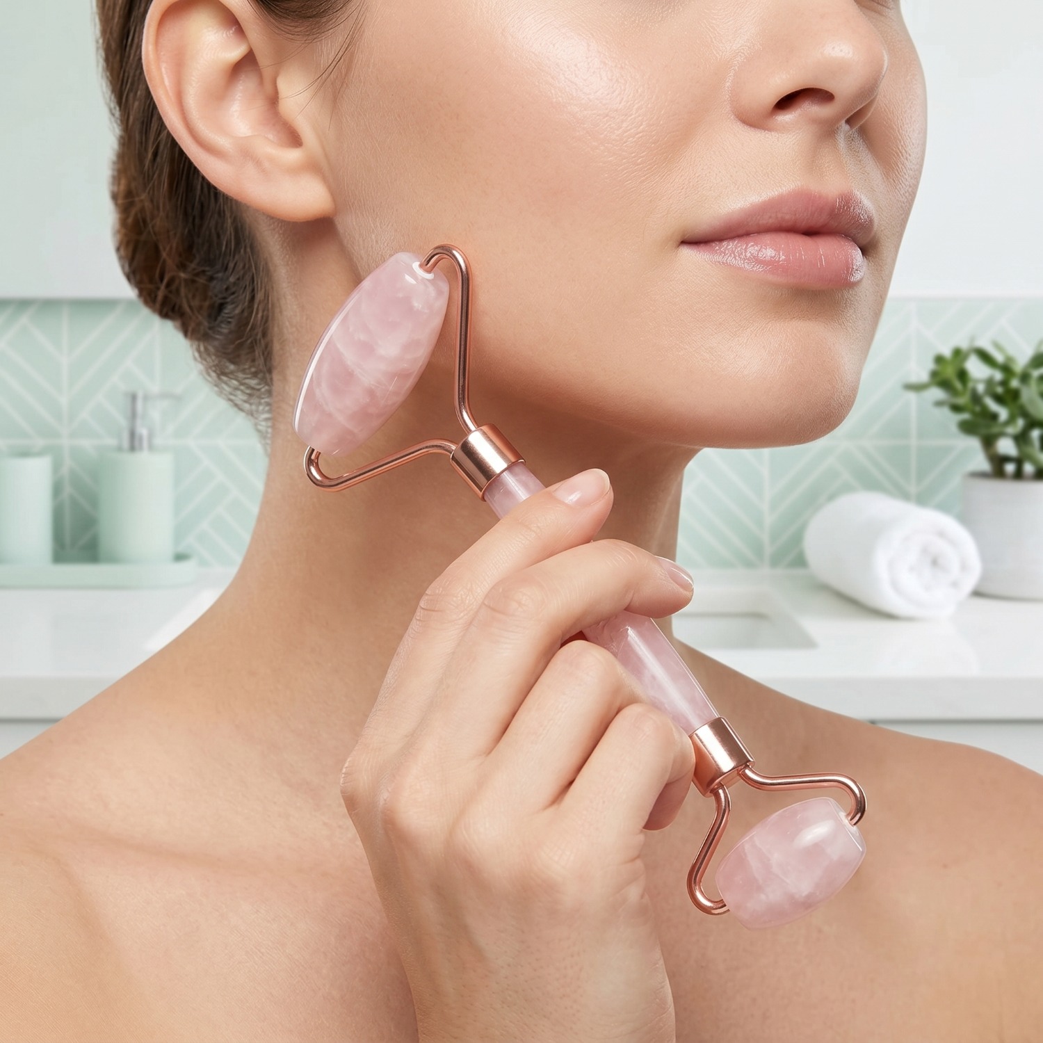Image of Facial Roller - Face Massage Tools For Care Routine Pink