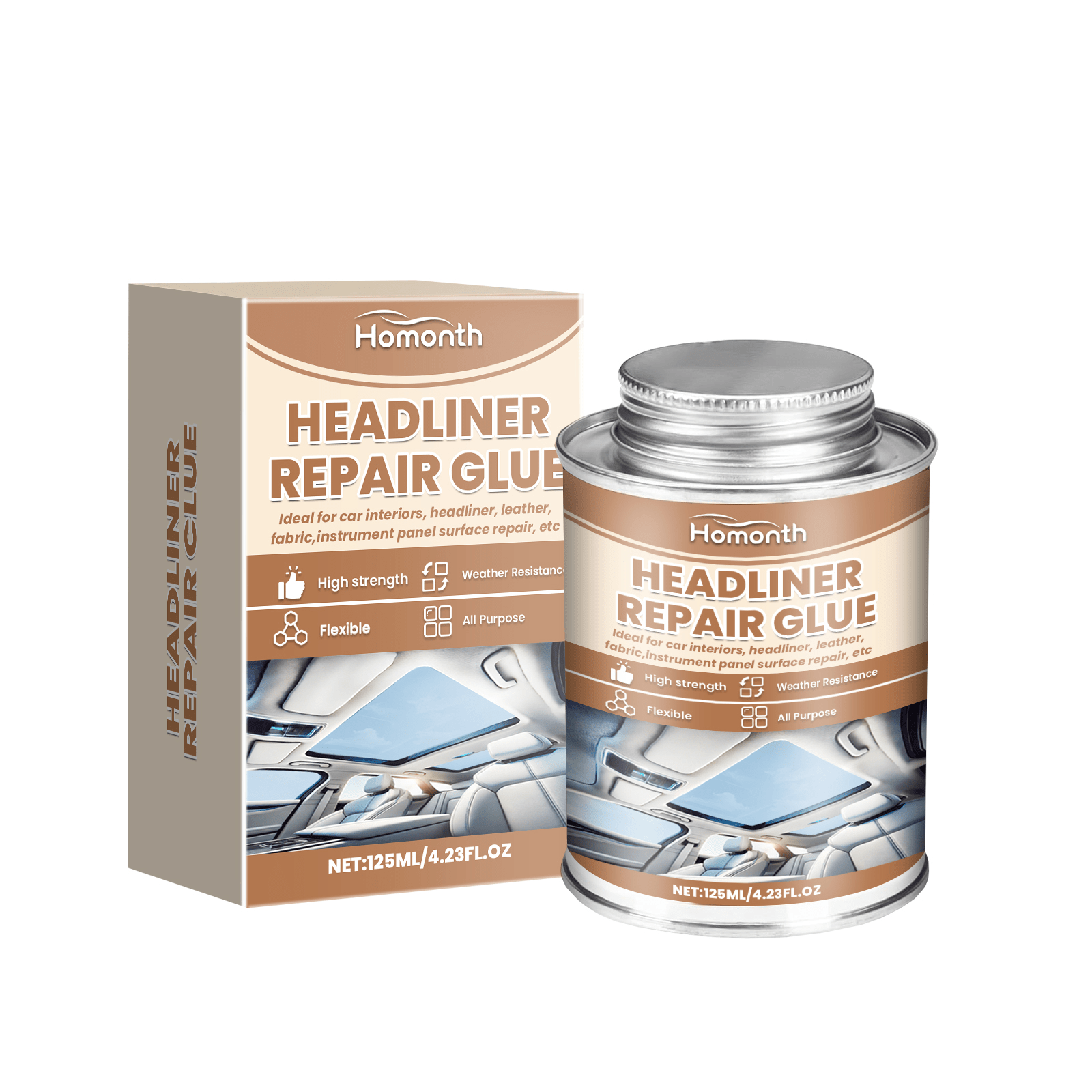 TEMU Headliner Repair Glue Car Headliner Adhesive Car Roof Liner Fabric Adhesive Upholstery Glue For Cars Headliner Repair Kit Suitable For