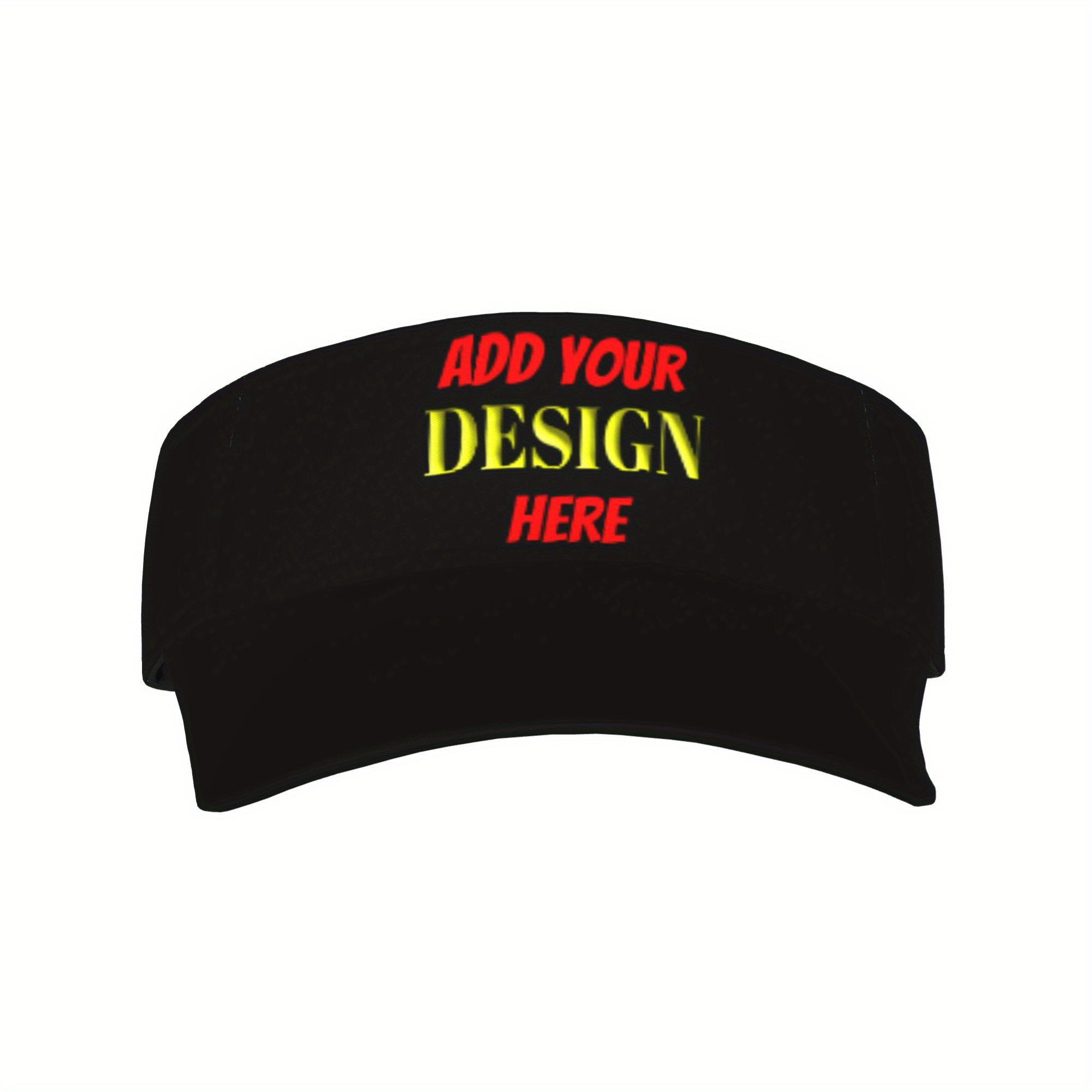 TEMU Custom Black Visor Hat Personalized Visor Design Photo Name Text Adjustable Empty Top For Men Women