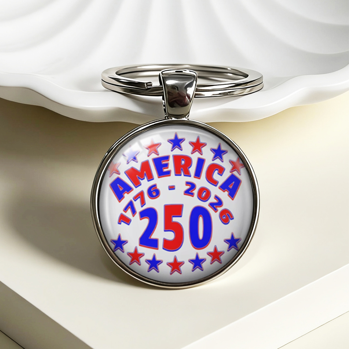 item picture 1pc american 250th anniversary time   gemstone keychain   themed commemorative pendant gift for the 250th year of american  