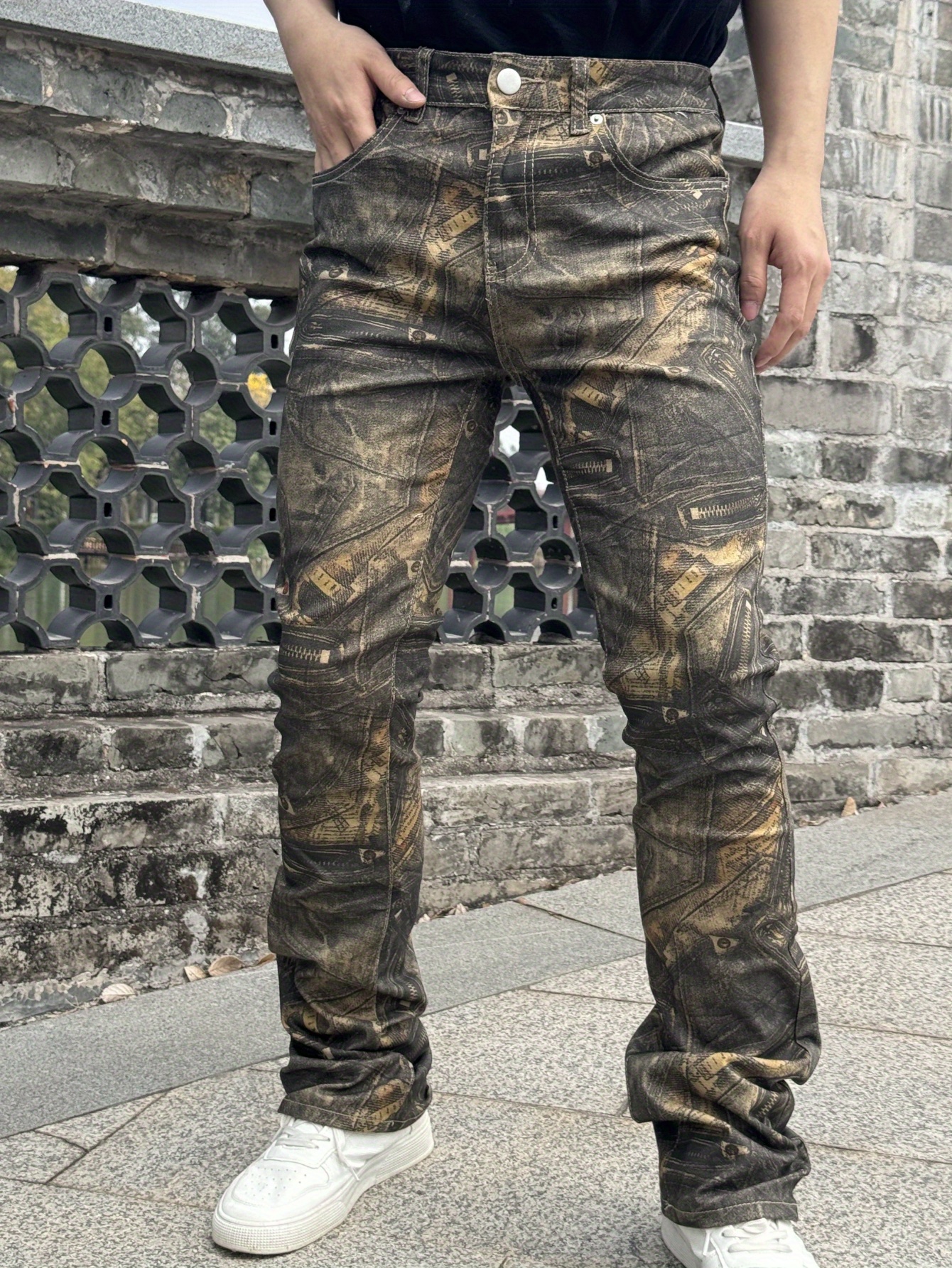 Camouflage Jeans for Men Big Tall Classic Denim Jeans Comfy