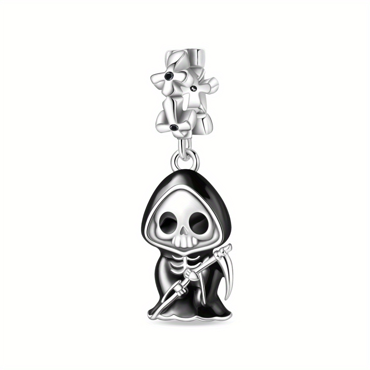 Fashion Beads Suitable For Original 3mm Women's Bracelets, Original Jewelry, Cute New Death Silvery Plated Pendants, Exquisite Jewelry Diy Gifts