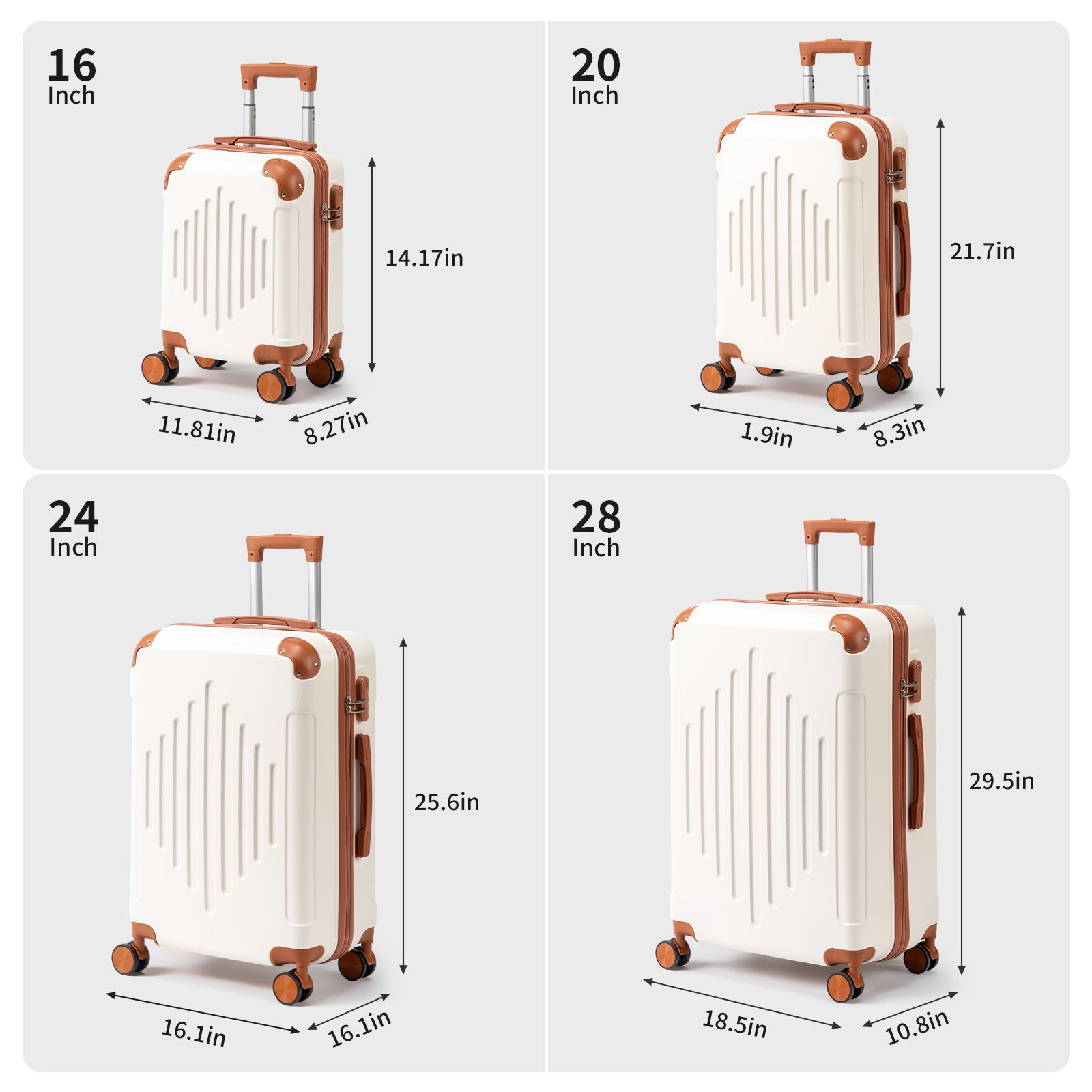 Ensemble de bagages rigides violet foncé assorti au marron, 4/5 pièces, valise rigide extensible avec roulettes pivotantes, bagage de voyage léger (12/16/20/24/28 pouces)
