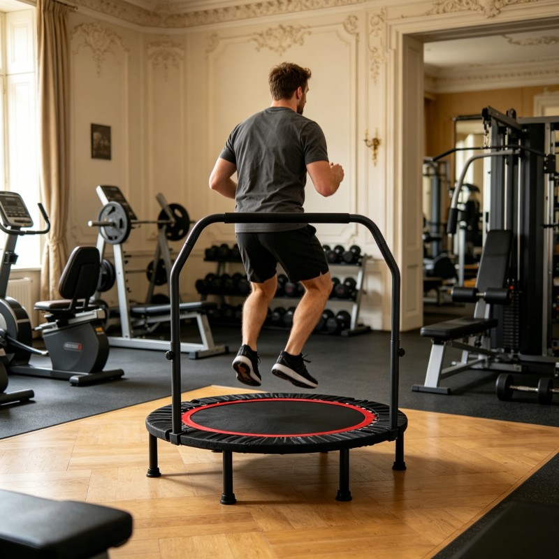 Fitness Enthusiast'S Special Trampoline, Stable Base with Six-Leg Support, No Rollover During High-Intensity Training. Do Fat-Burning Exercises in The Basement, And It Won'T Budge No Matter How Hard You Jump. Fitness Trampoline