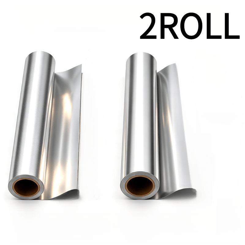 TEMU 2-roll Set: High-temperature Resistant Aluminum Foil- Suitable For Ovens, Air Fryers, Baking Trays, Grills, And Deep-frying. Features Excellent
