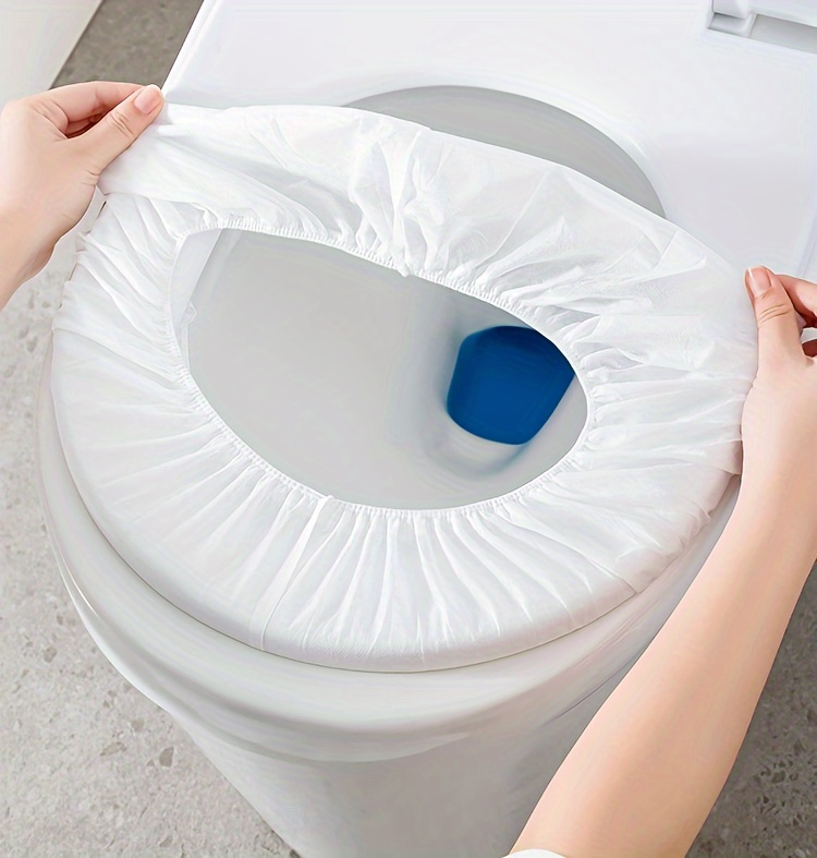10pcs Disposable Toilet Seat Covers, Waterproof And Dustproof, Non-Woven, Individually Packed - Hygienic And Convenient for Travel And Public Toilets