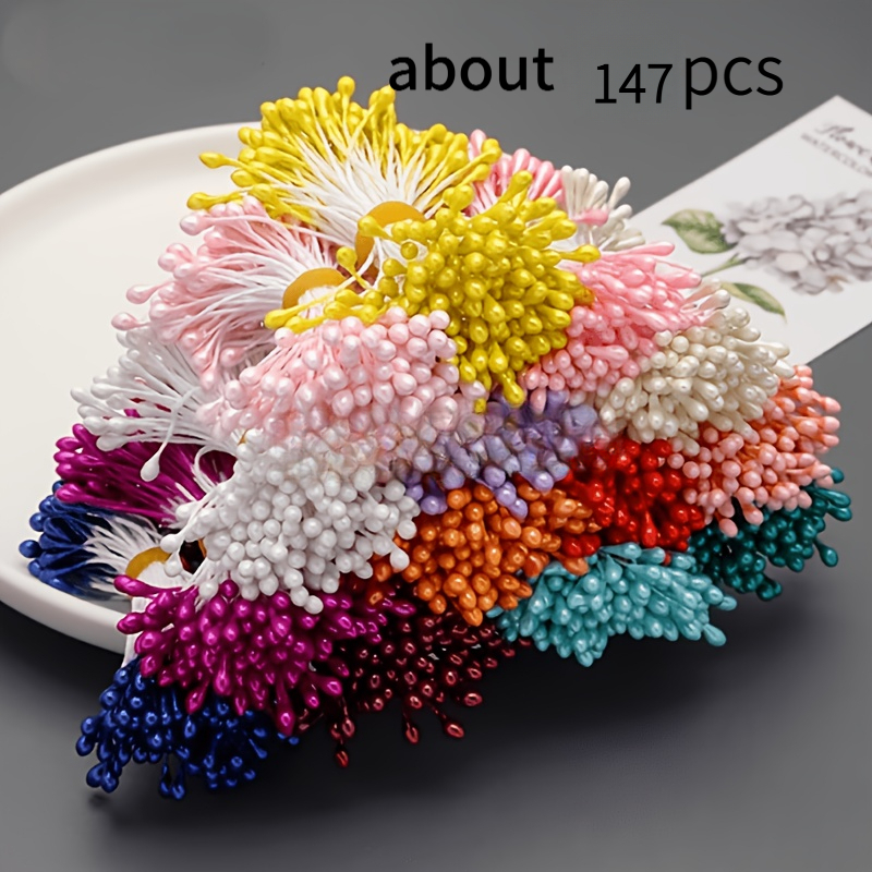 TEMU 147pcs Random Color Artificial Flower , Polyester Sewing Accessories, Diy Materials For Wedding , Home Creative Decorations& Crafts