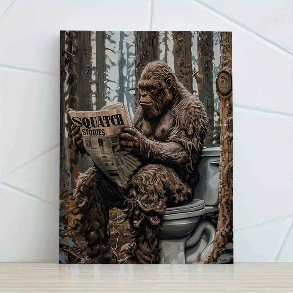 

Funny Sasquatch & Story Canvas Art, 12x16" - Wall Decor For Home, Office, Cafe, And Bathroom, Room Decor, Room Decor