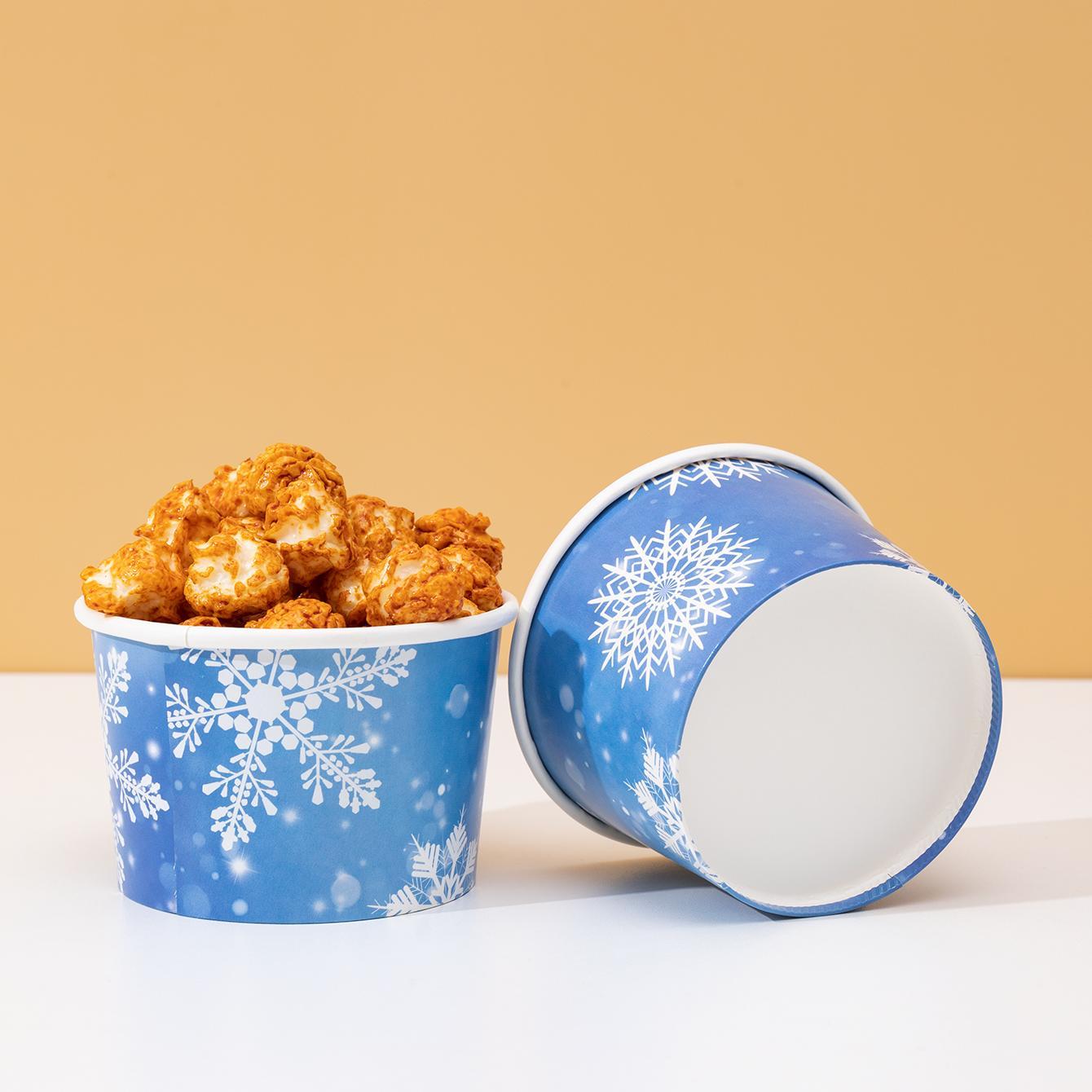 Image of 10/ 25 Disposable Solid Color Paper Bowls, Snowflake Paper Bowls, Snack Boxes, Disposable Tableware For Birthday Parties, Family Parties, Picnics, Restaurants, And Takeout For Halloween、christmas