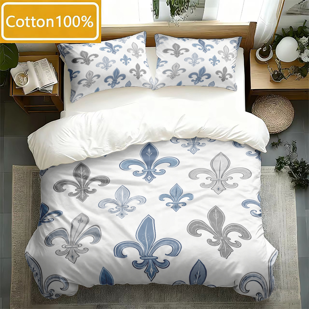 2 3pcs 100 cotton bedding with   duvet cover and pillowcases elegant floral print   to   your   the duvet cover and pillowcases feature 3  botanical prints set does not   filling
