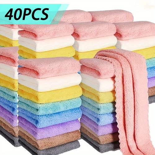 40 20 luxury ordinary household towels small square towels soft absorbent towels for household bathrooms bathroom supplies 9 4 x 9 4 inches used all random colors christmas gifts ideal gifts for mom