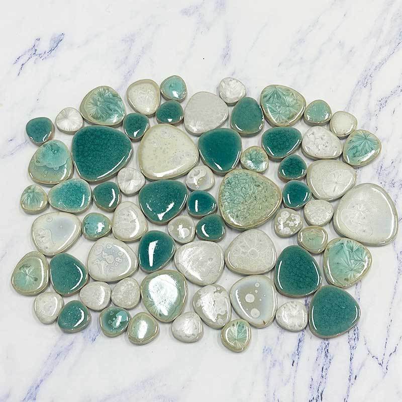 Image of 100g Multi Color Irregular Ceramic Mosaic Tiles Mosaic Making Stones For Craft Hobby Arts Wall Decoration Petal Oval Random Color Size