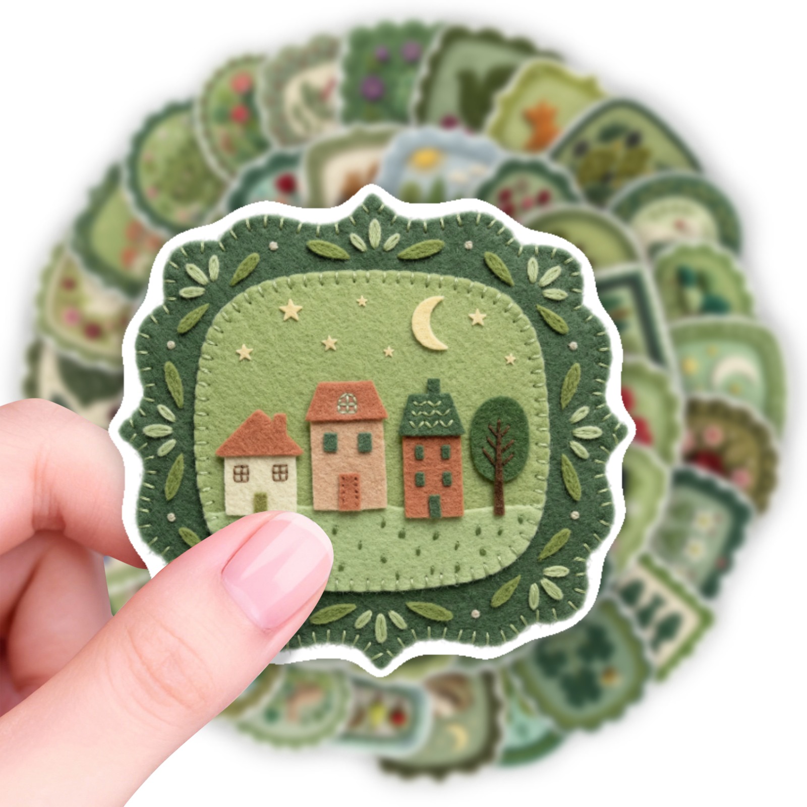 TEMU 50 Scenery Embroidery Stickers, Vintage Embroidery Series, Suitable For Laptops, Water Bottles, Mobile Phones, Journals, Scrapbooks, Bumpers,
