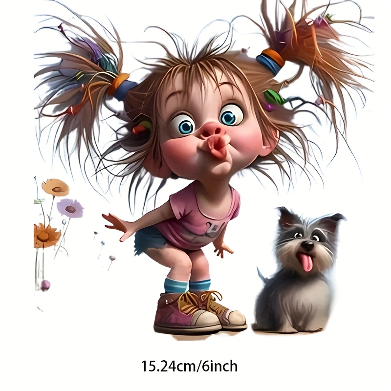 TEMU 4 pegatinas de con diseño de cachorros y perros adorables - Ideales para ropa, camisetas, sombreros, mochilas, etc. - Transferencia