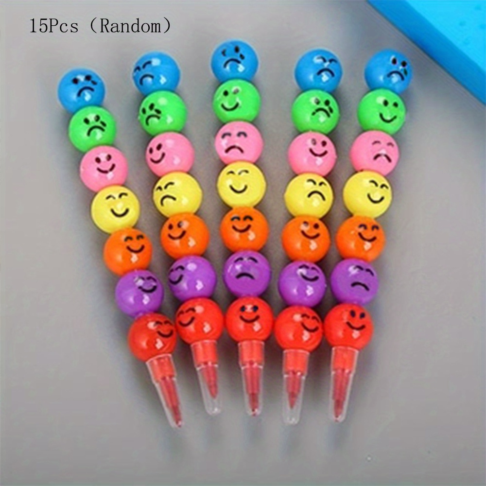 Image of 15pcs Color Crayons Cartoon Gourd Pen Children Students Painting Stationery School Office Supplies For School Stationery Birthday Event Christmas Halloween Gifts Party Game Supplies. (random)
