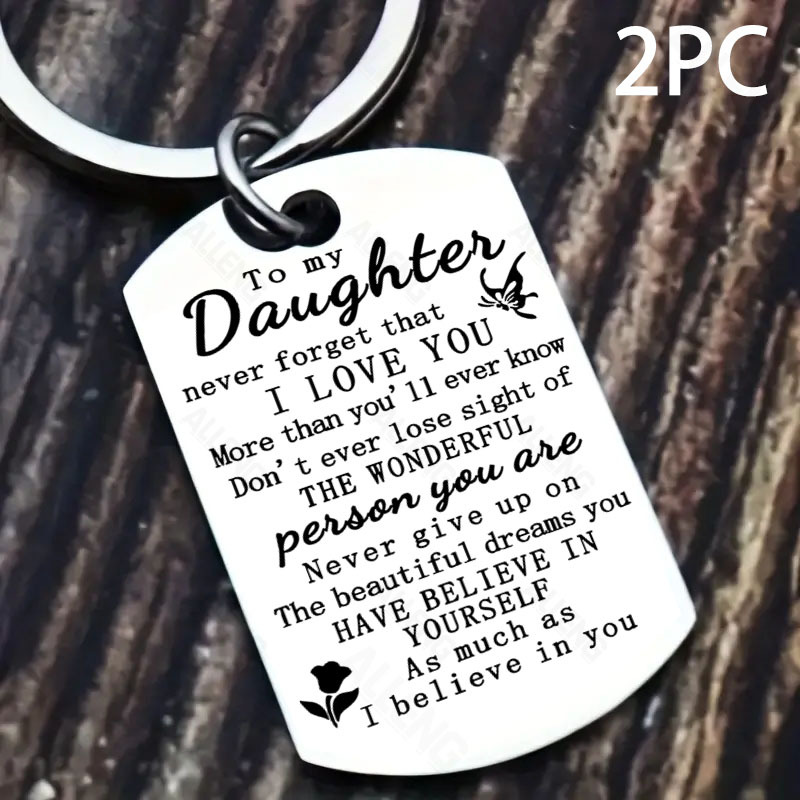 TEMU Day Gifts For Daughter From Mom Dad To My Daughter Keychain Inspirational Daughter Birthday Gifts For Daughter Christmas Gift For Daughters