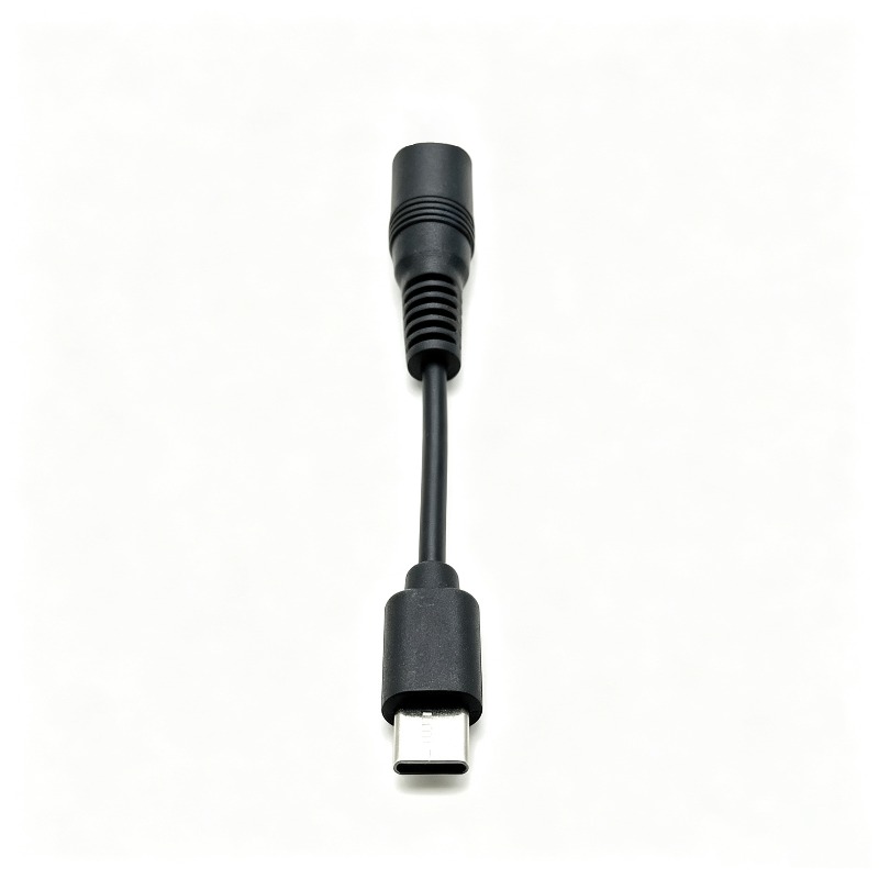 TEMU Korte 5.5mm x 2.1mm naar USB C stroomkabel, 5521 female naar USB Type C male stekker 5V oplaadkabel verlengsnoer, voor LED bureaulamp, kleine