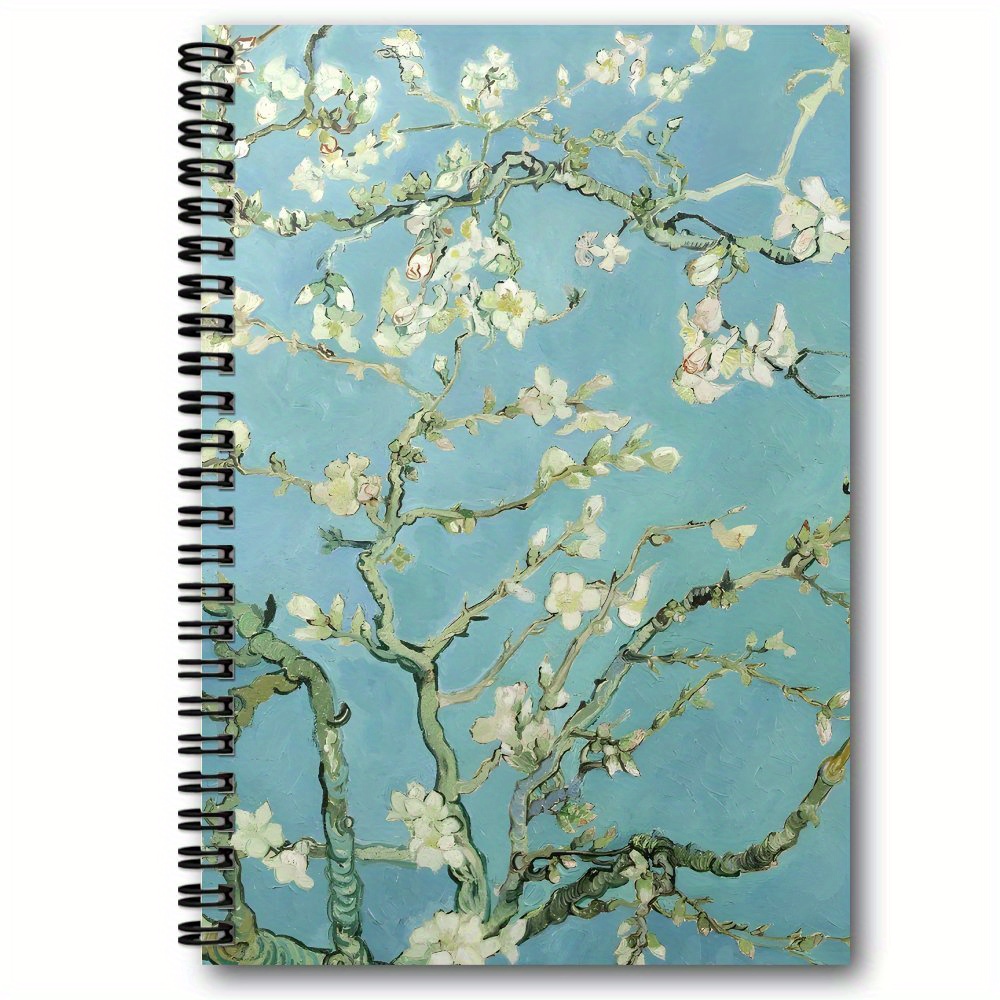 TEMU 1 Van Gogh Almond Spiral Notebook, Art Stationery, Suitable For Diaries, Daily Lists, Planners, Ideal Gift For Family, , And Colleagues, Guest