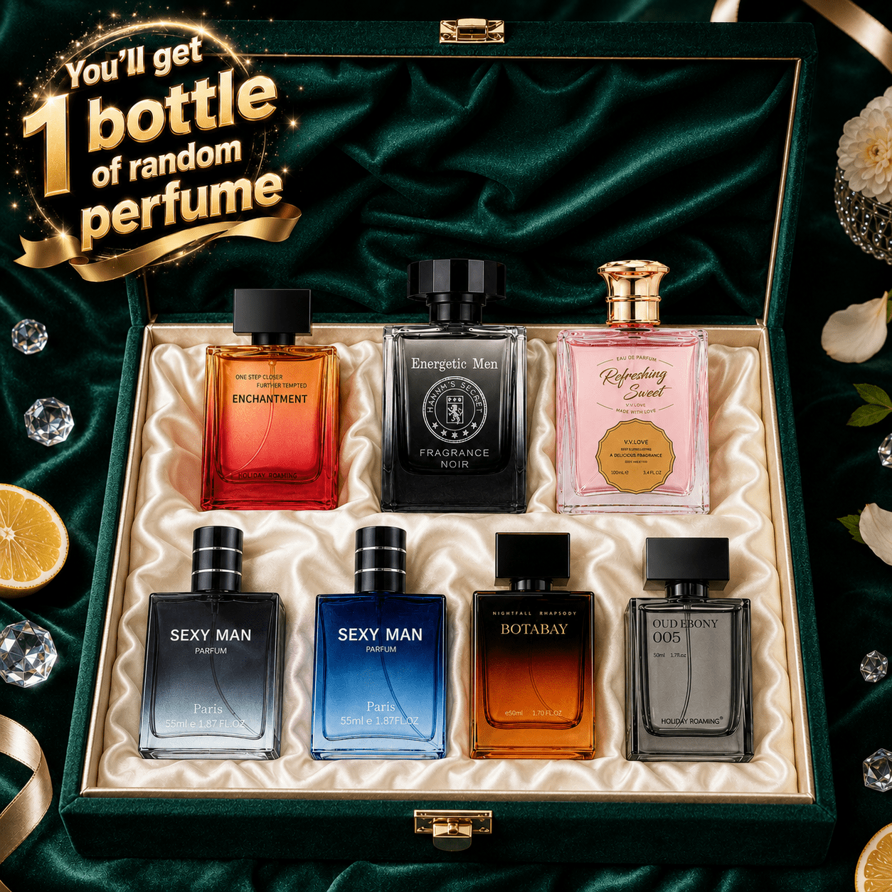 Image of Bottle 7 Perfumes, 1 Pack, Long-lasting Cologne Perfume, Travel Size Eau De Toilette Fragrance, An , Sensual, And Long-lasting Oriental Fragrance
