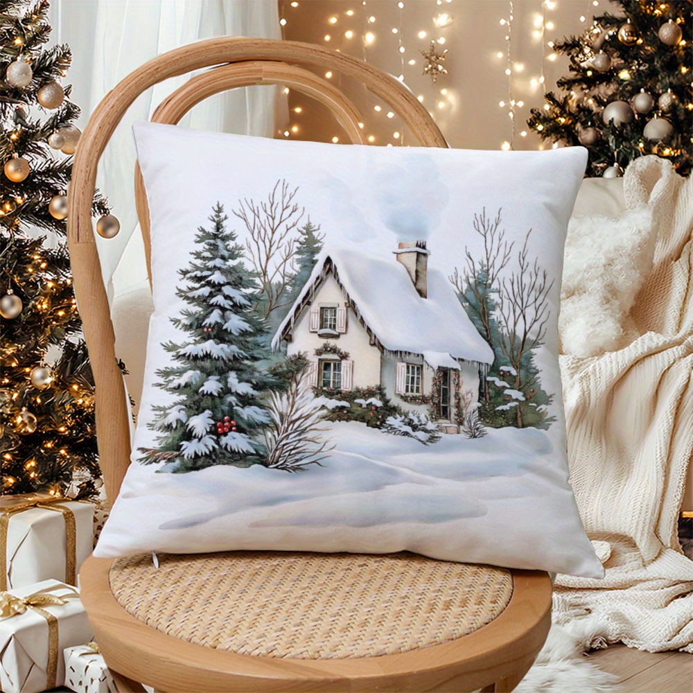 

1pc & , Contemporary Zippered Cushion , Washable, , For Sofa, Bed, Car, , For Christmas Decor ( Not Included)