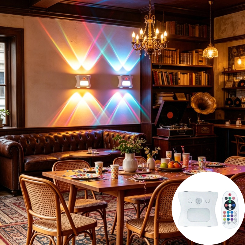 TEMU Lámpara de pared RGB de 16 colores , luz nocturna con sensor inteligente, instalación magnética, control remoto, carga USB, adecuada para