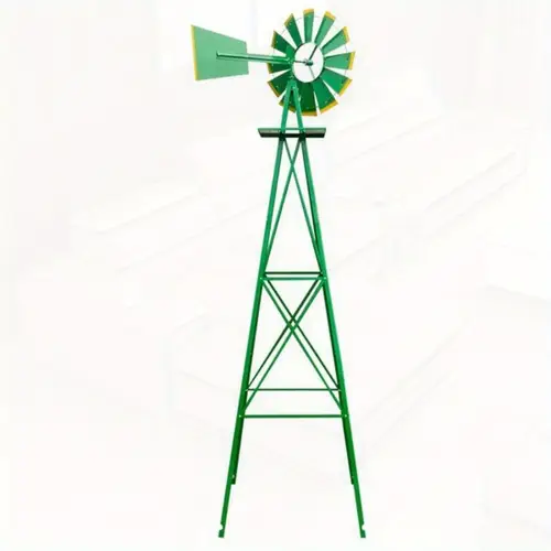 8ft weather resistant abs garden windmill with blades yellow accents durable outdoor yard decor for patio garden or farmhouse style windmills for the yard patio enhancement classic windmill design materials