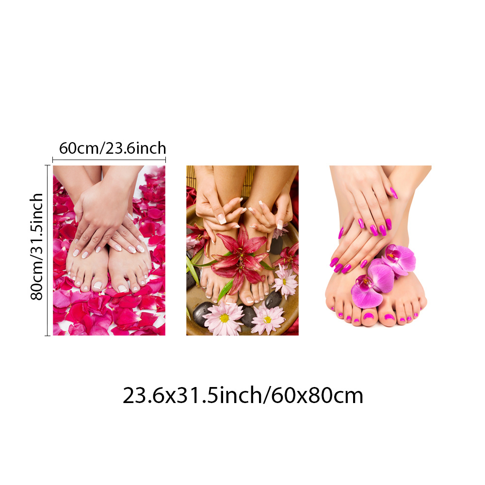 TEMU [3pcs Pedicure & Manicure Wall Art Prints] 3pcs Art Unframed Manicure & Pedicure Wall Art Prints, Modern Rustic Vertical Canvas Posters With Ink