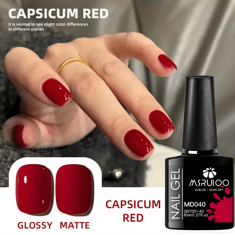 1 Bottle Msruioo 0.27oz High Durable Spring/summer Nail Polish Gel, For Women's Diy , Requires Lamp Use