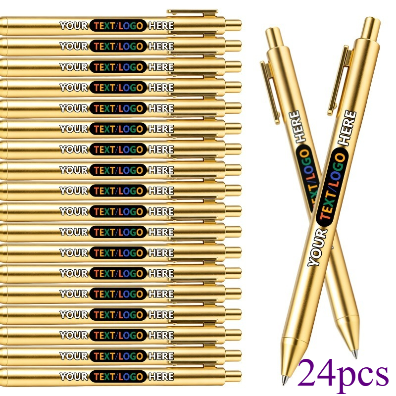 TEMU 24pcs Custom Electroplated Ballpoint Pens, Themed Ballpoint Pens, Personalized Pens With Logo, Suitable For Office, School, Journaling, And Art